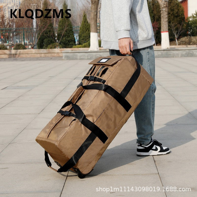 KLQDZMS Oxford Cloth Suitcase Bag Large Capacity Trolley Bag Men's Outdoor Travel Organizer Bag Women's Shoulders Backpacks