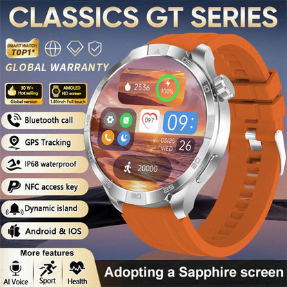 2026 Smart Watch Men AMOLED Always display NFC Bluetooth Call GPS trajectory Waterproof Health Sport Smartwatch Men Custom dial