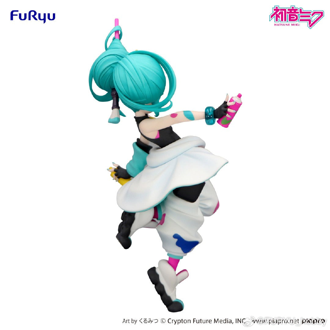 Figura de Anime Hatsune Miku 19cm Paint Girl Original Genuína FuRyu Trio-Try-iT Brinquedos Colecionáveis de Presente para Crianças