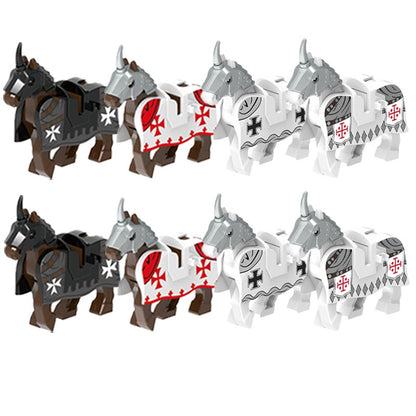 Blocos de Montar Zoológico Medieval Acessórios de Personagens Montarias Animais Cervos Elefantes Camelos Lobos Cavalos de Guerra Tijolos Brinquedos Presentes K080