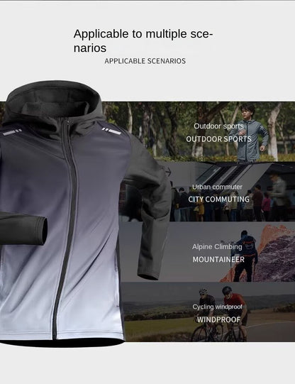 Running jacket for men, autumn quick drying sports windbreaker, fitness top, professional morning running training suit with fle