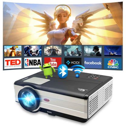 Android Wifi Home Theater Projector Manual Focus Keystone Full HD 1080P Daytime PK Laser Beam Projection Device