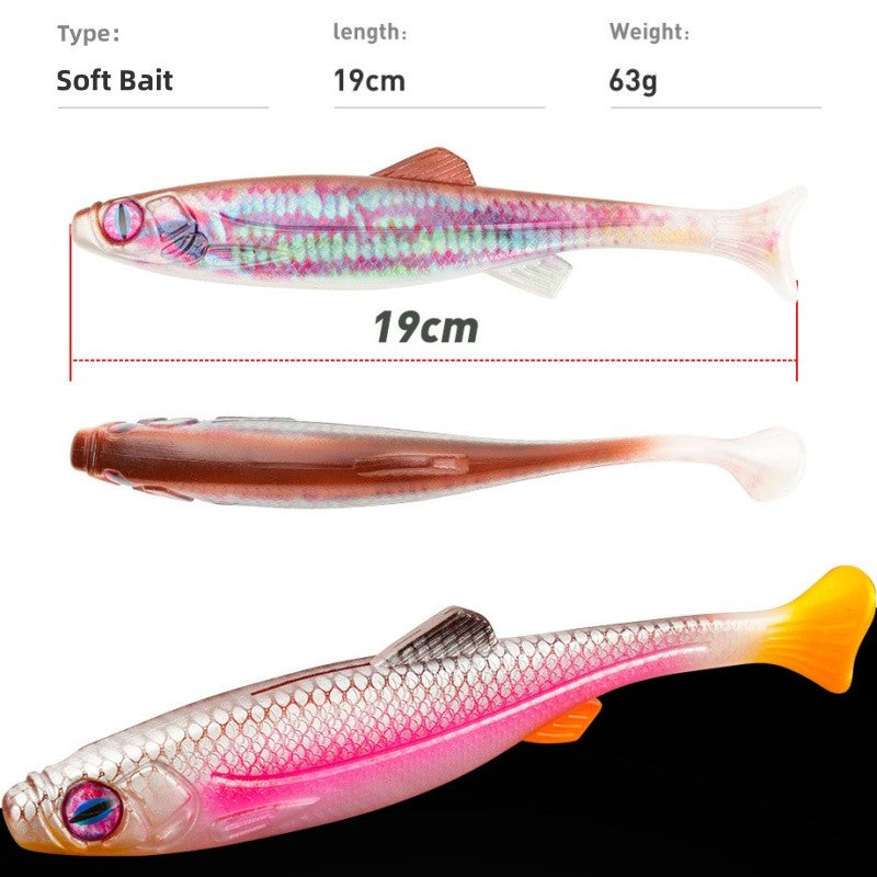 Isca Macia Grande Olho de Peixe 3D 19cm/63g Alta Resiliência Isca Falsa Artificial Adequada para Pesca de Barco e Pesca Marinha Isca Macia