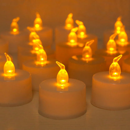 24/48Pcs Flameless LED Candle Lights Battery Powered Creative Wishing Tea Lamp Warm White Halloween Wedding Christmas Decoration