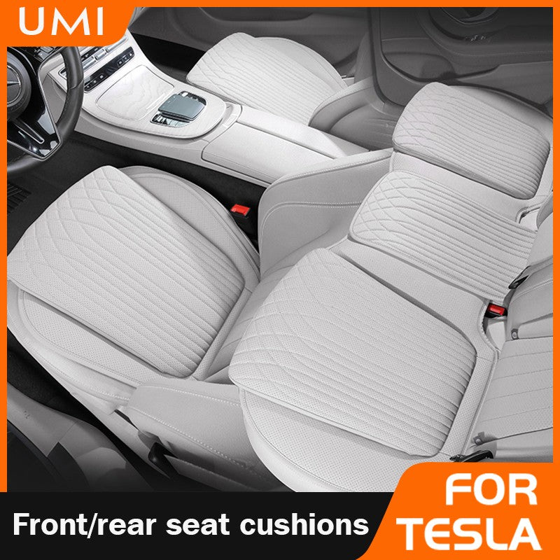 For Tesla Car Cushion Nappa Leather Breathable Non-slip Car Seat High Rebound Pad Seat Cushion Four seasons Universal Auto Seat