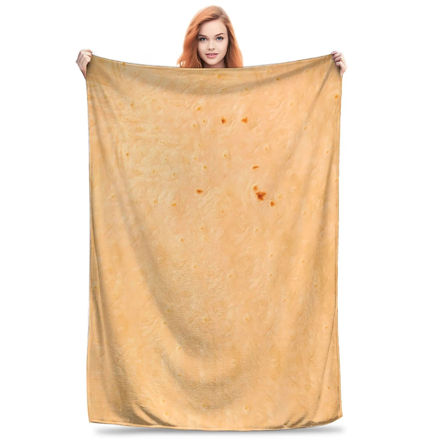 Funny Food Round Burritos Tortilla Plush Blanket Soft Throws for Couch Chair Sofa Bed Flannel Bedding Quality