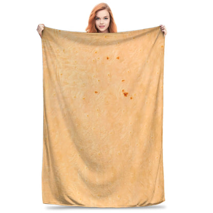 Funny Food Round Burritos Tortilla Plush Blanket Soft Throws for Couch Chair Sofa Bed Flannel Bedding Quality