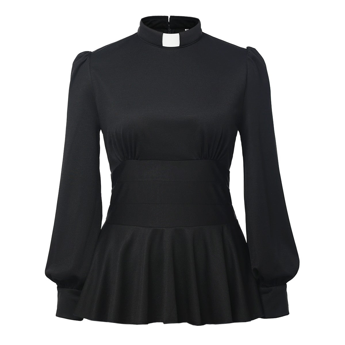 Priest Tab Collar Clergy Shirt Tops for Women Catholic Church Uniform Costume