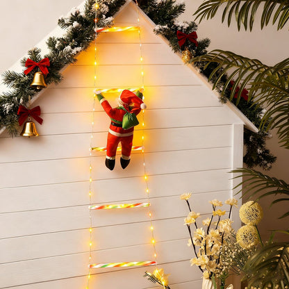Santa Claus Ladder Light String, Suitable for Christmas Party Decoration, Christmas Lighting Decoration, Garden Decoration