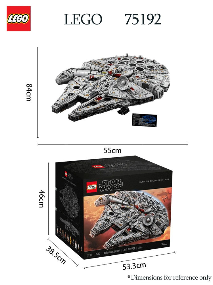 LEGO 75192 Star Wars Millennium Falcon – Ultimate Collector Series Kit de Construção de Blocos de Montar de Maquete e Nave Espacial (Versão Adulto)