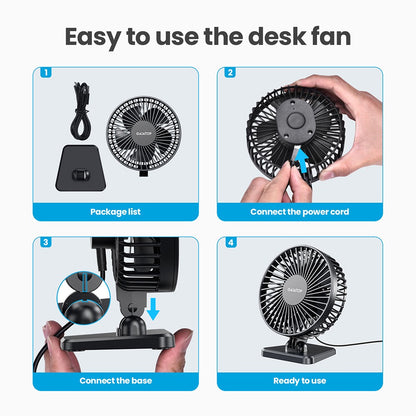 GAIATOP Mini USB Desktop Fan Portable Fan Desktop Office USB Quiet Cooling Fans Three Speed Adjustment Suitable For Home Office