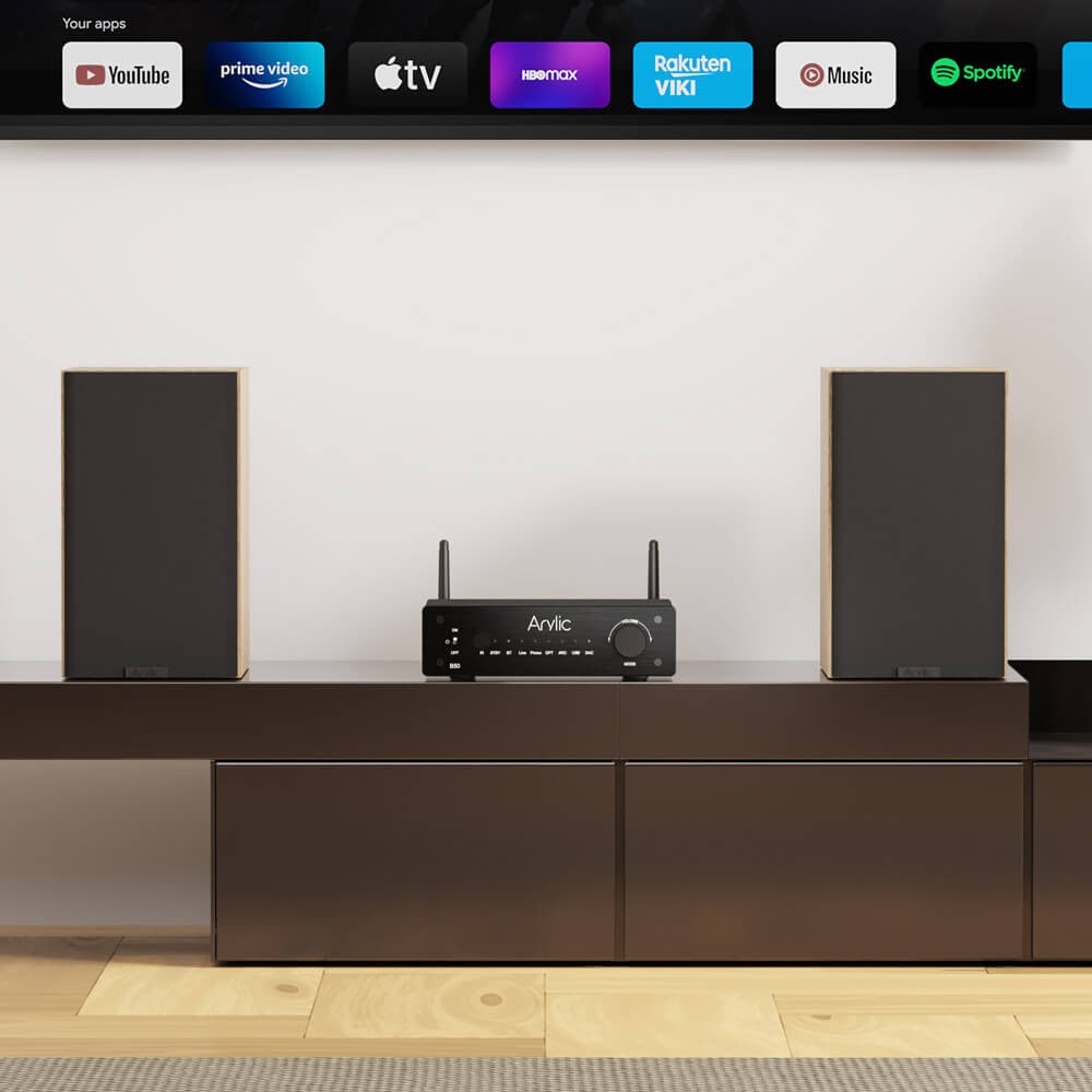 Arylic B50 Bluetooth 5.2 Transmitter Receiver AptX HD Audio Adapter Wireless Audio Amplifier for TV Home Headphones Stereo