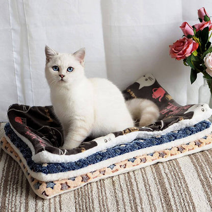 Cama de Cachorro de Flanela Grande, Cama de Gato Espessa, Tapete de Dormir para Cachorros, Cobertor para Filhotes de Cachorro e Gato, Tapete para Cachorros Pequenos, Médios e Grandes
