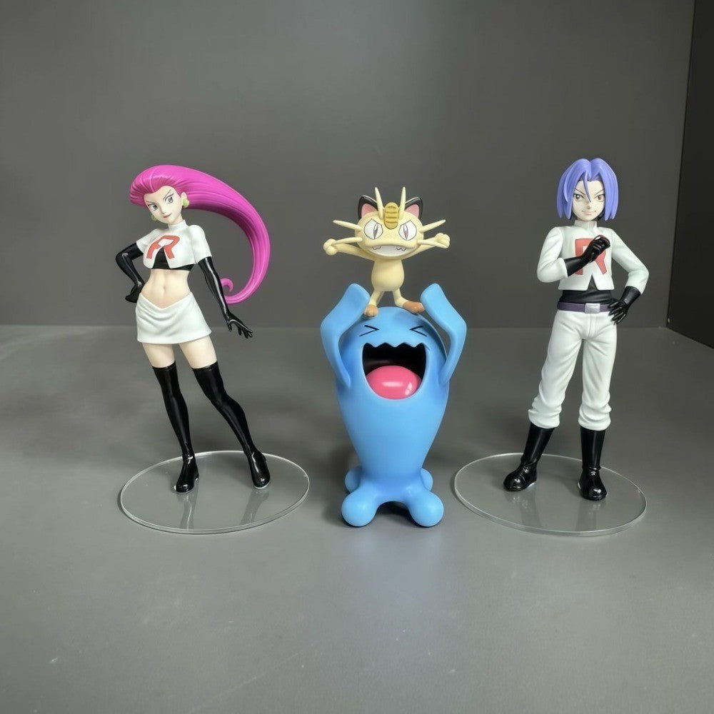 Anime Pokémon Figura Equipe Rocket Bonecos de Ação PVC Coleção Modelos de Brinquedo para Crianças Presentes 3-11cm