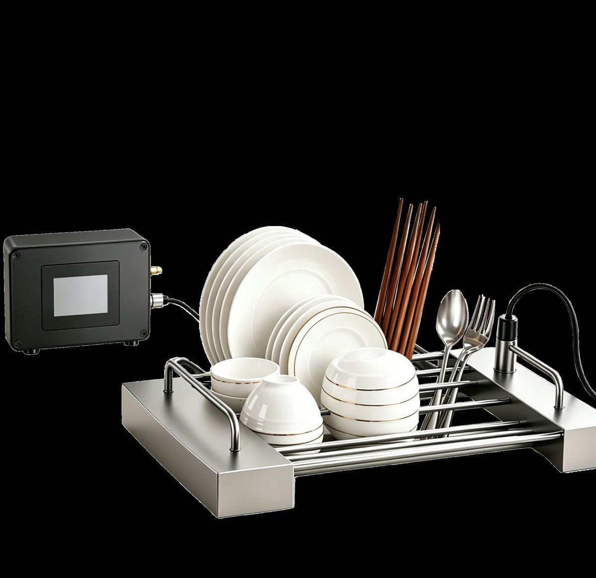 High-Power Bubbling Ultrasonic Dishwasher for Home, Restaurant, Small Smart Sink, Portable, Simple, No Installation