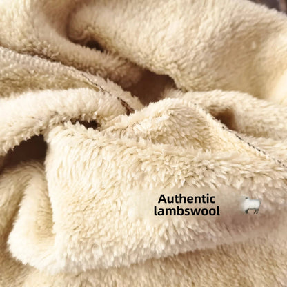 Lamb Velvet Fleece Lined Plaid Wide Leg Pants High Waist Straight Cut Winter New Casual Trousers for Women Korean Style