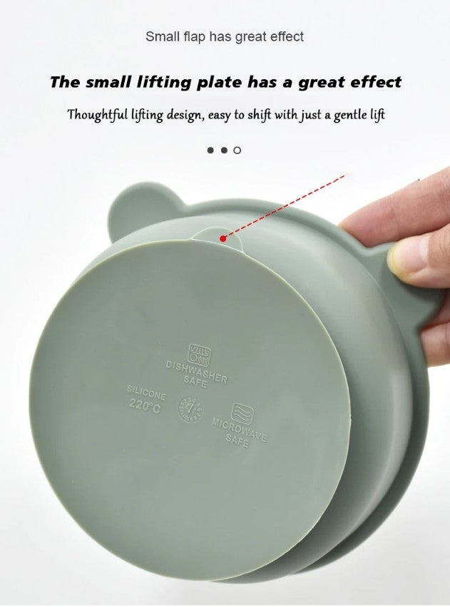 BPA Free Baby Silicone Feeding Bowl Cartoon Dishes For Kids Suction cup Anti-Drop Non-Slip Dinnerware Autonomous eating training