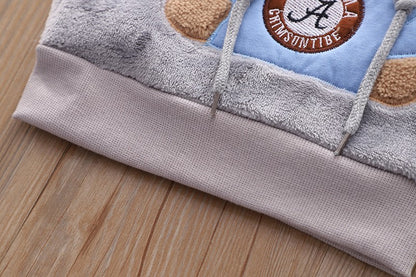 New Autumn Winter Baby Clothes Pajamas Sets Girls Pajamas Children Warm Flannel Fleece Catoon Bear Kids Sleepwear Home Suit 0-6Y