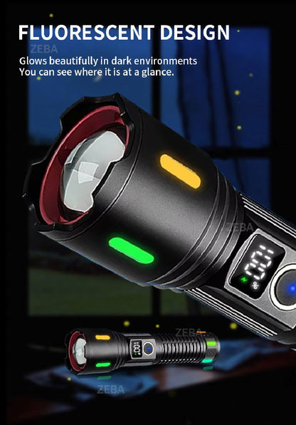 60000000LM Most Powerful Led Flashlight 3500M Long Range Torch High Power Led Flashlights Rechargeable Strong Tactical Lantern