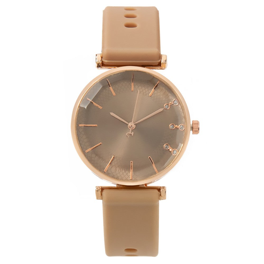 Fashion Simple With Diamonds Ladies Quartz Watches Hot 2025 Sports Brands Women Silicone Strap Dress Clock Gifts Wristwatches