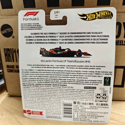 Novo Hot Wheels Premium 2025 F1 Racing Car Model Liga 1:64 Modelo Diecast Red Bull McLaren Mercedes Equipe Colecionável Veículo de Brinquedo