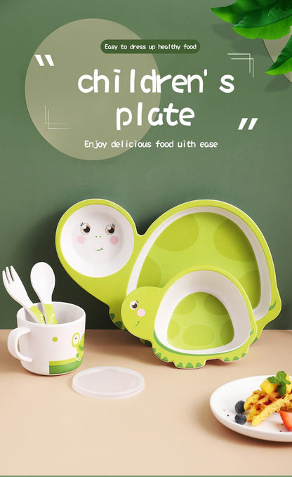 Kids Cups Set Natural Bamboo Fiber Baby Cup Toddler Water Suit Cartoon Animal Cute Creative Children Cup Daily Use Cups