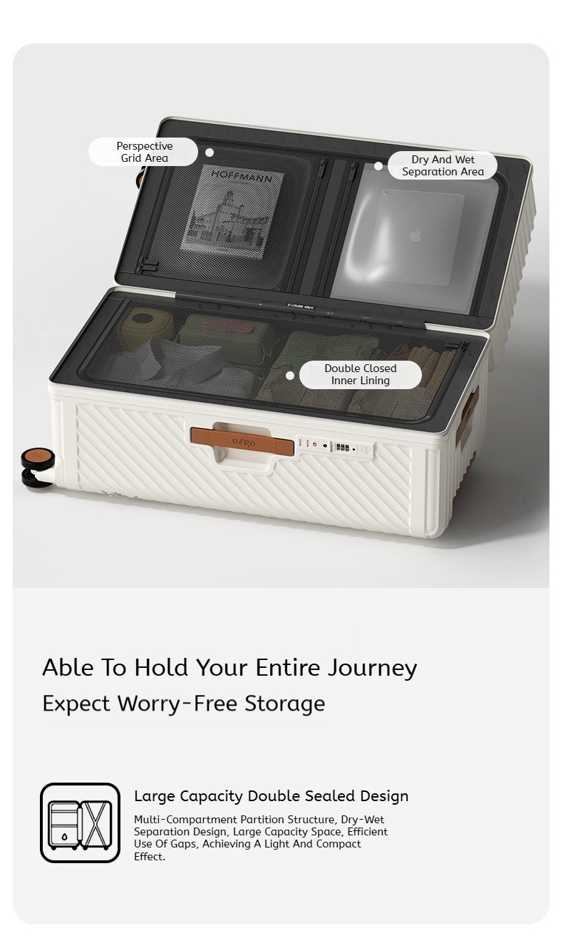 Ofgo Suitcase 20-30 Inches | Cup Holder/Waterproof Pc Suitcase Large Capacity Spinner Suitcase Tsa Travel Trolley Case With Lock