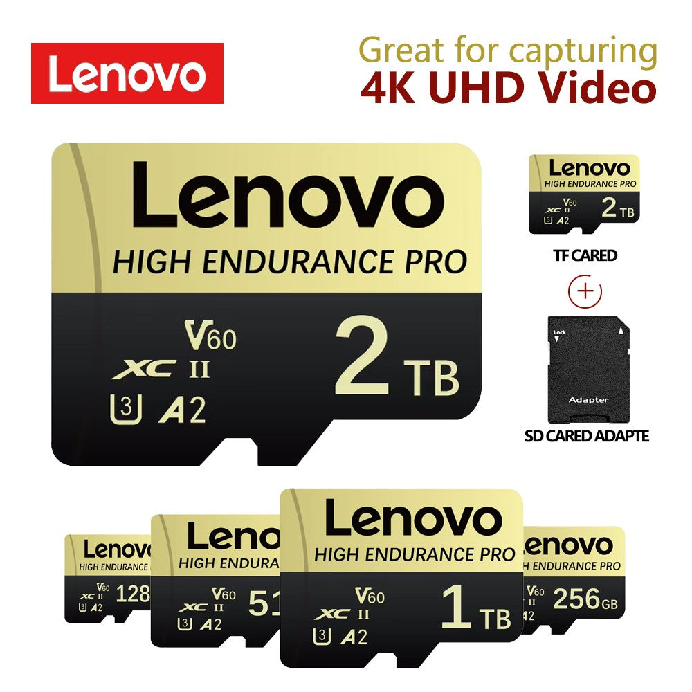 Cartão de Memória SD Mini Micro TF Lenovo 512 GB 256 GB 2 TB 1 TB de Alta Velocidade Cartão De Memória 128 GB para Armazenamento de Arquivos Câmera de Telefone
