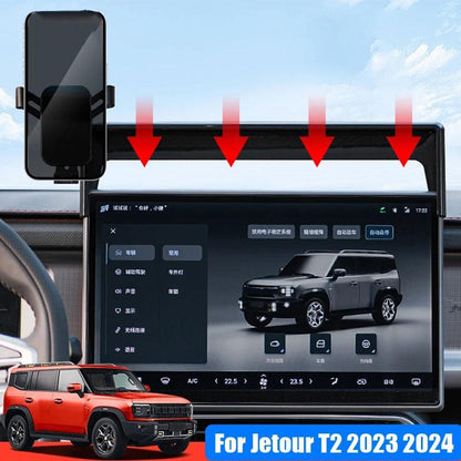 1 mobile phone holder + 1 base For Jetour T2 2023 2024 Car Phone Holder Bracket GPS Stand Mobile Accessories