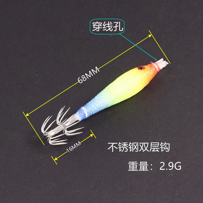 5 unidades/saco 68mmRolo de Pano Luminoso UV Tubo de Sopro Pesca Polvo Isca de Camarão de Madeira Anzol de Lula pesca Anzol de Explosão de Pesca
