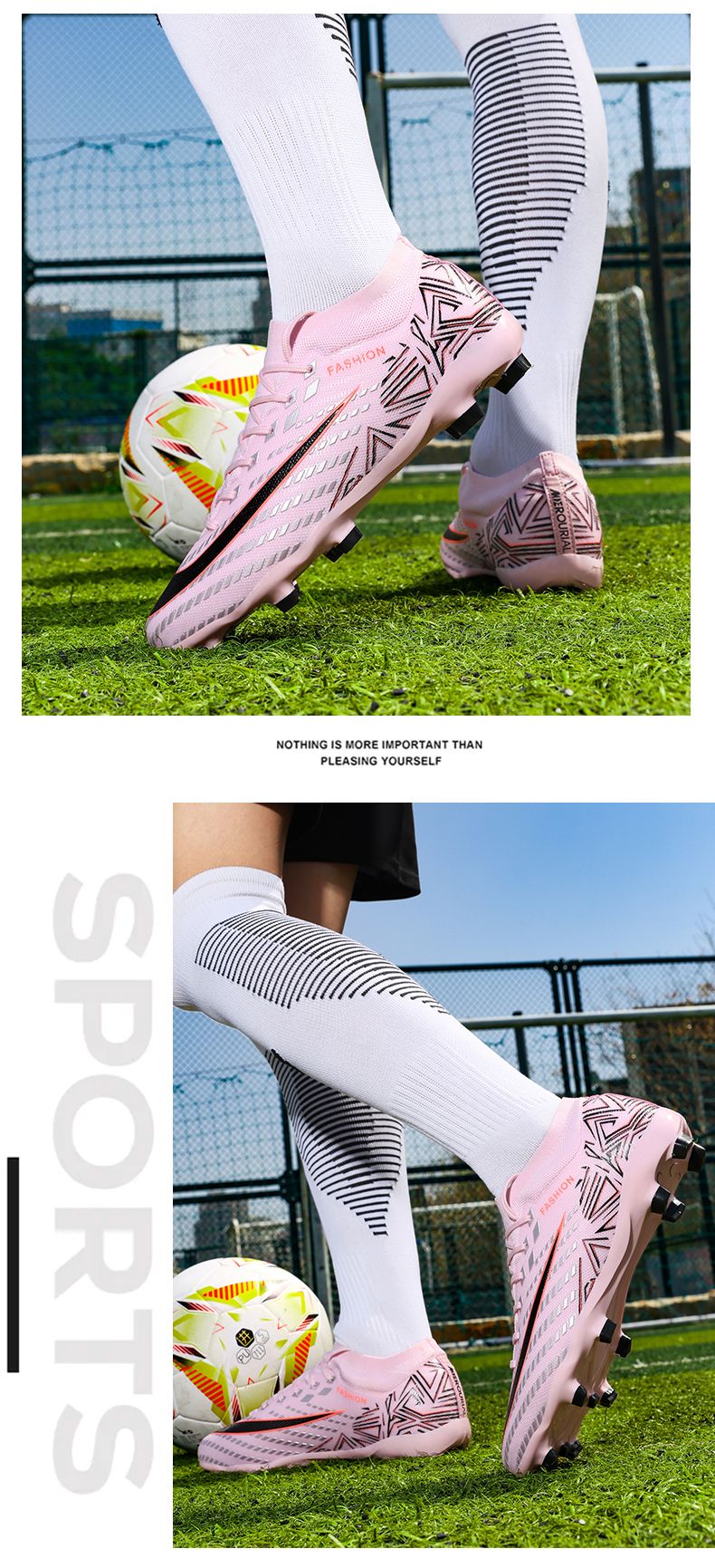 New Men Football Boots Futsal High-quality Mid-top Soccer Shoes Match Non-Slip Cleats Sneakers Indoor Hot-selling FG/TF