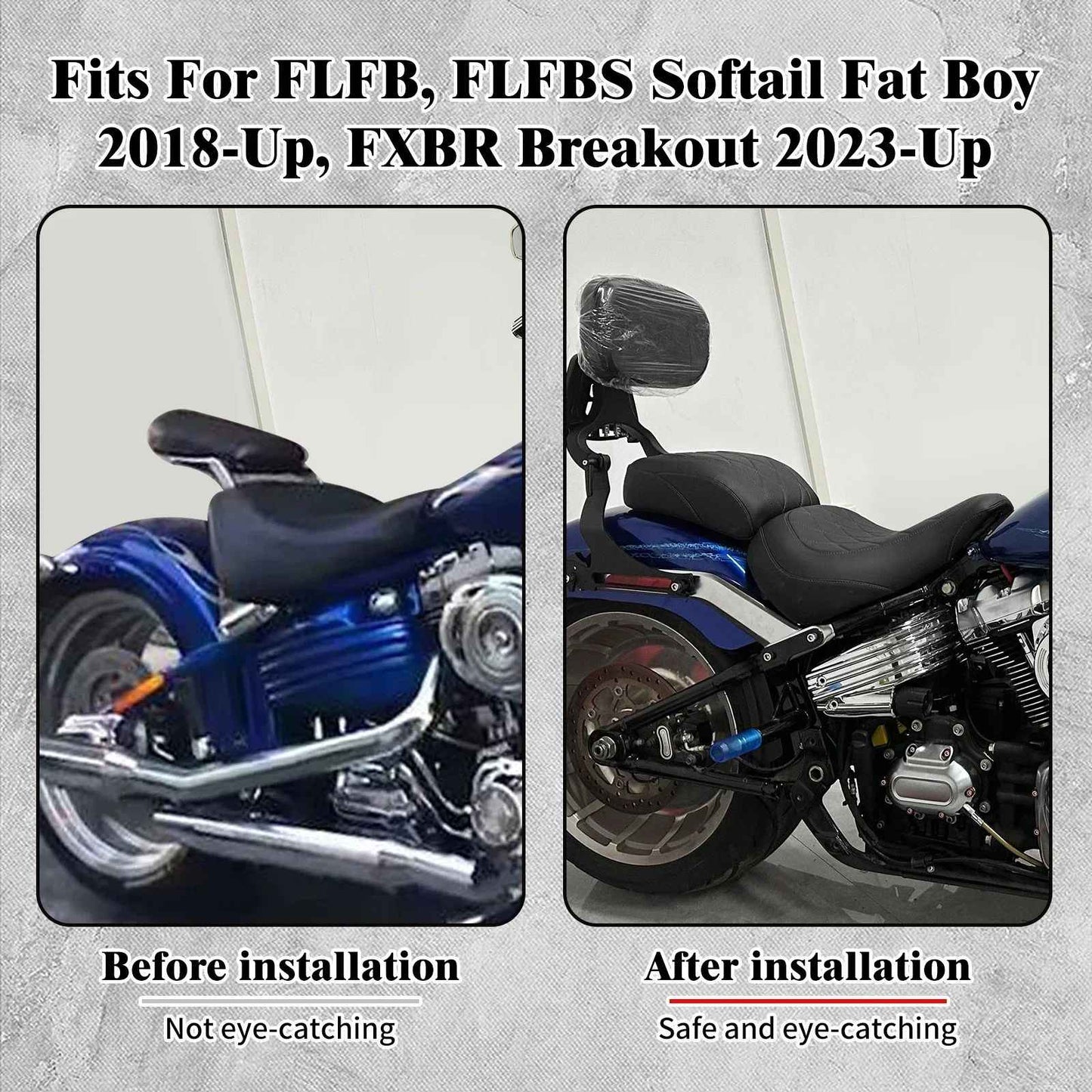 Assento de Passageiro de Motorista de Moto 2 Lugares Preto/Azul/Branco/Vermelho Para Harley Softail Fat Boy FLFB FLFBS 18-Up Breakout FXBR 23-Up