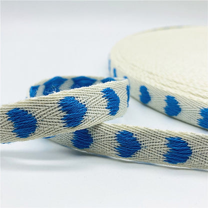 5yards/Lot 15mm 100% Cotton Ribbon Heart Handmade Hserring Bone Ribbon For Apparel Sewing Fabric DIY Christmas Decoration