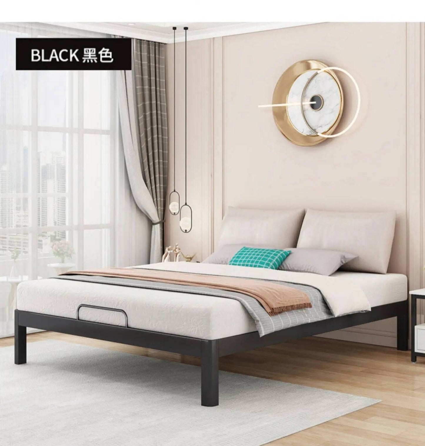 Bedroom Minimalist Bed Frame King Size Metal Hotel Double Bed Frame Modern Lounge Cama Matrimonio Multifuncional Furniture