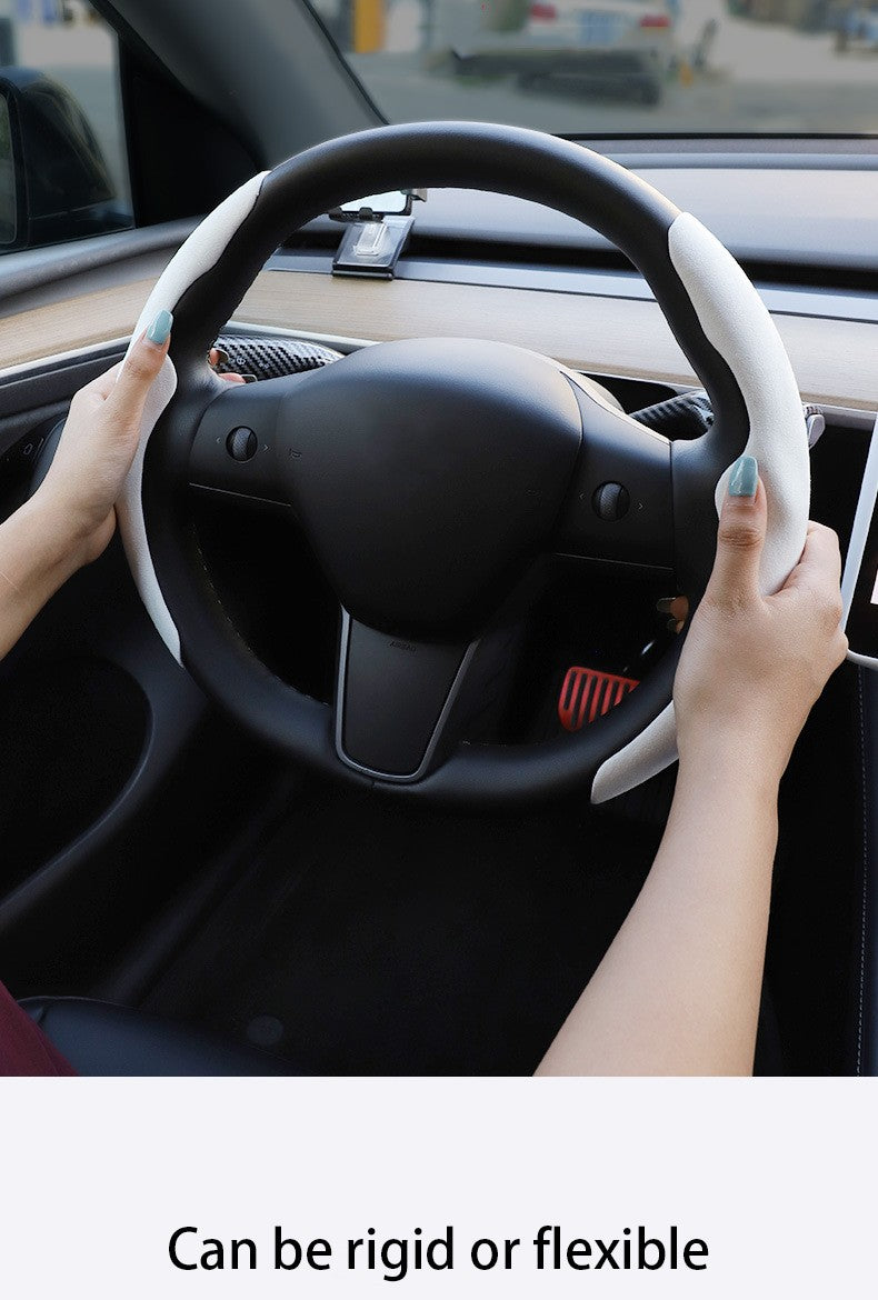 For Tesla Model Y Juniper 2025+ Steering Wheel Cover All Season Universal Deer Suede Sports Steering Wheel Cover