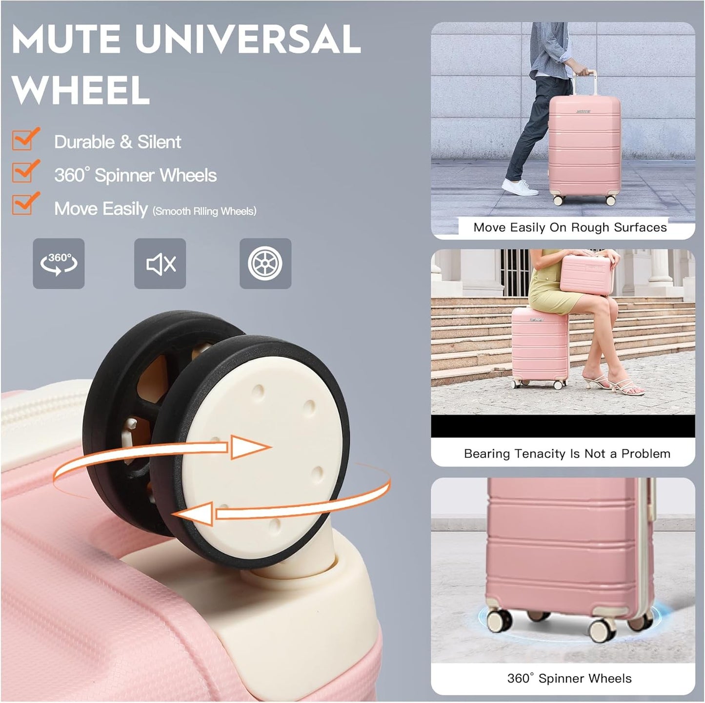 Joyway Travel Luggage Sets, Stylish Carry On Checked Suitcase Set,Sturdy Durable Scratch-resistant,TSA Lock,Spinner Wheels