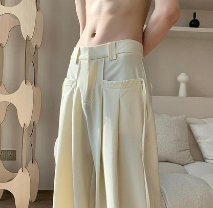 Calças Masculinas Largas de Terno Perna Larga Reta Estilosa Coreana Avaliações Muitas Calças Masculinas de Verão Roupas Oferta 2025 Moda Calças Sociais