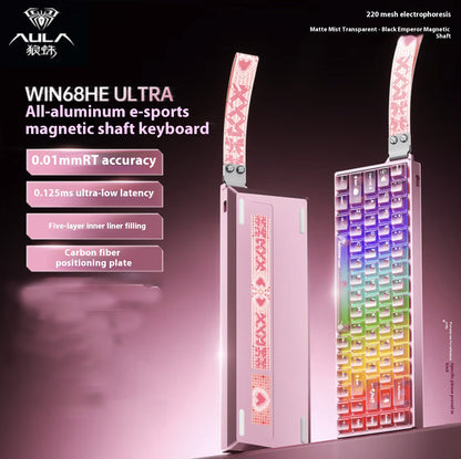 Teclados Win60 Win68 Aula com Teclas Magnéticas 8K, Teclado Mecânico para Jogos, Teclado com Fio para Esports com Luz RGB e Hot-Swap para PC Gamer (Presente)