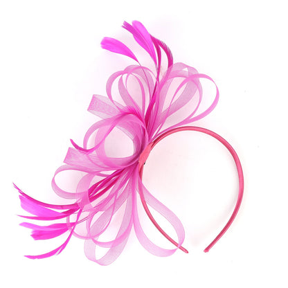 Women Chic Fascinator Hat Cocktail Wedding Party Church Headpiece Elegant Headwear Feather Hair Accessories Bride Hairpin