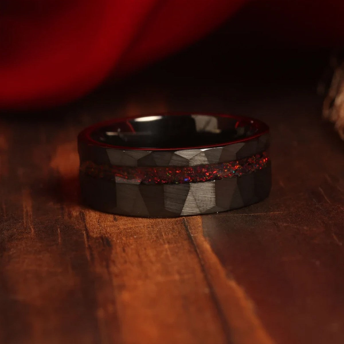 Anéis de Tungstênio Preto 8MM anéis de compromisso masculinos de moda joias masculinas alianças de casamento opala anéis de noivado presente