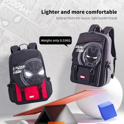Disney MARVEL Homem-Aranha Mochila Escolar de Fibra de Poliéster Ultraleve Respirável Bolsa Infantil