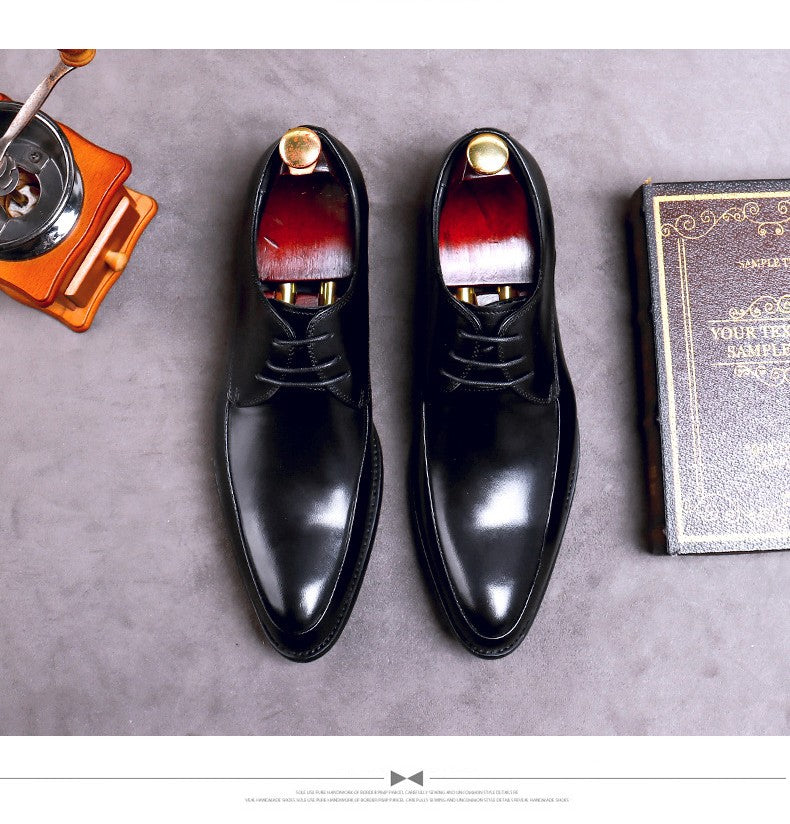 New Brand Genuine Leather Business Dress Shoes Men Formal Wear Casual British Large Size Leather Shoes Pointed Toe Oxfords
