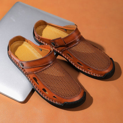 Soft Sole Male Simple Slippers Breathable Mens Summer Sneakers Casual Half Shoes Leisure Walk Half Drag Outdoor Non-Slip Sandals