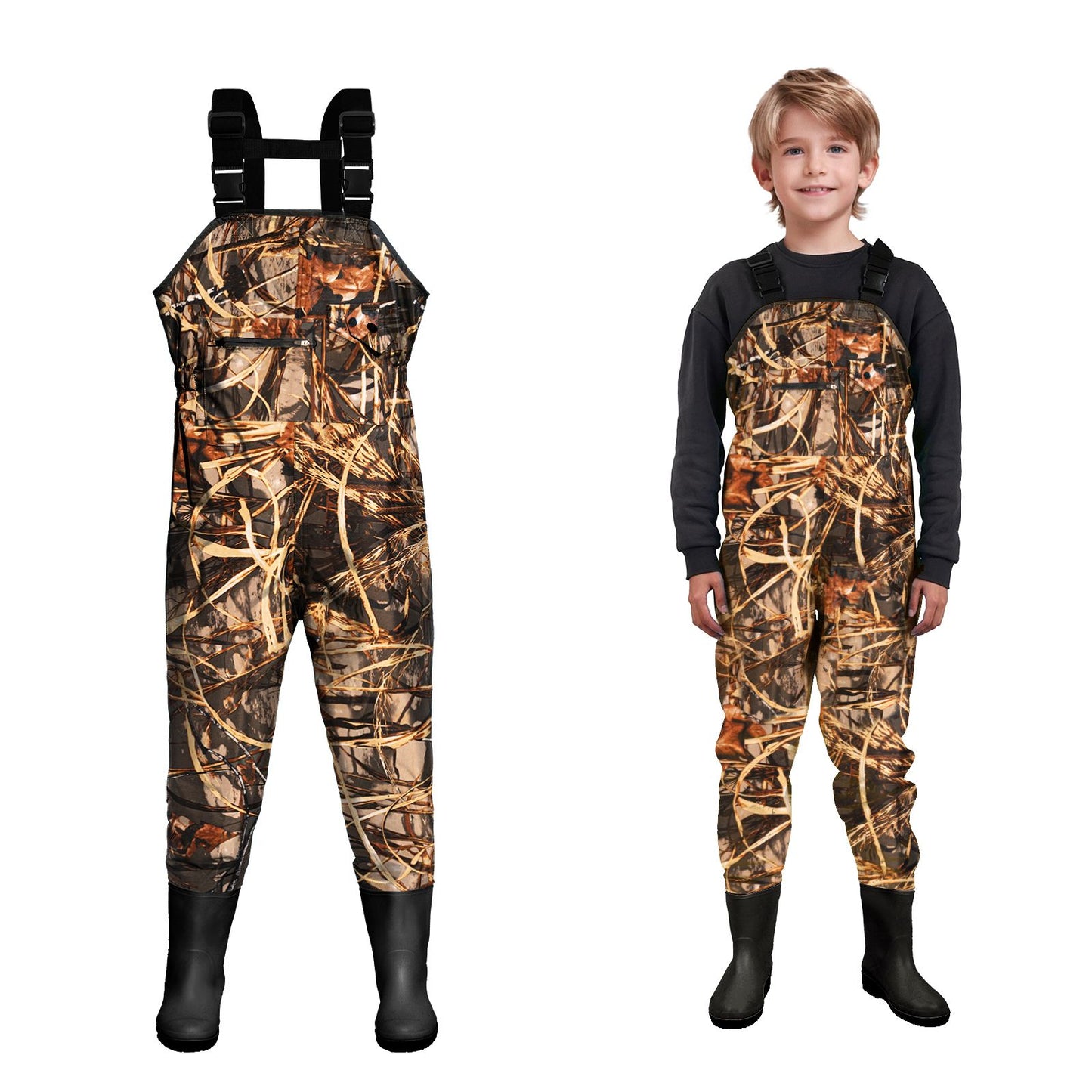 Macacão de Pesca Infantil, Macacão de Pesca Impermeável com Botas, Macacão de Nylon para Crianças e Bebês