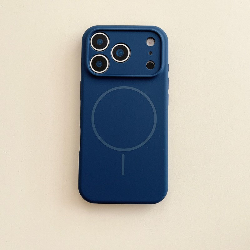 Capa de Silicone Magnética de Carregamento Sem Fio MagSafe de Cor Sólida para iPhone 17 Pro Max/17/17 Pro Capa Traseira Protetora
