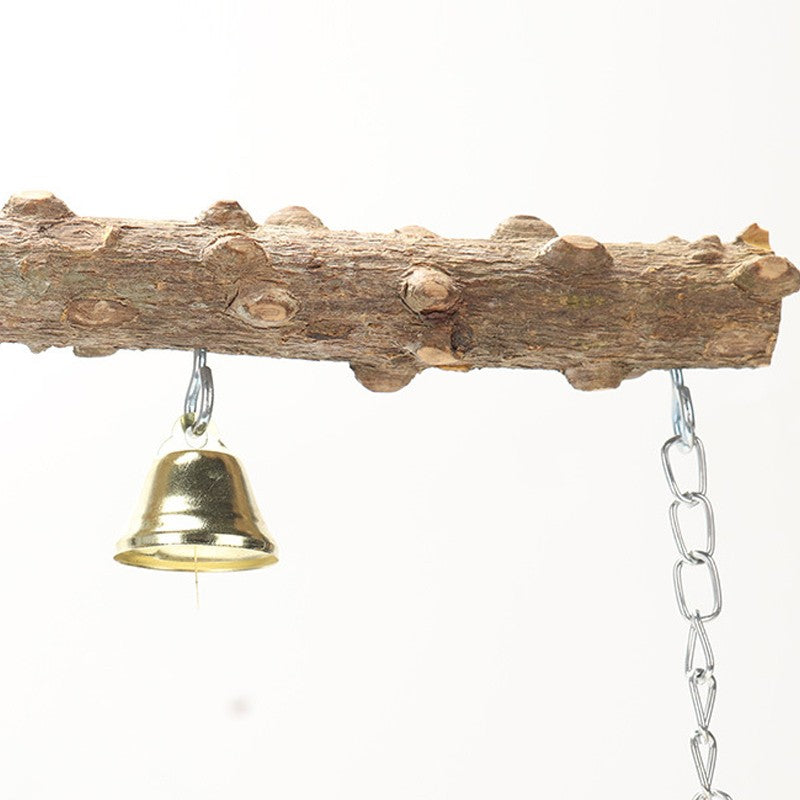 Poleiro de Madeira de Pimenta Camada Dupla para Papagaio Brinquedo para Pássaros, Poleiro Moedor de Garras e Bico para Periquito, Acessórios para Gaiola de Pássaros