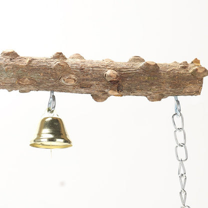 Poleiro de Madeira de Pimenta Camada Dupla para Papagaio Brinquedo para Pássaros, Poleiro Moedor de Garras e Bico para Periquito, Acessórios para Gaiola de Pássaros