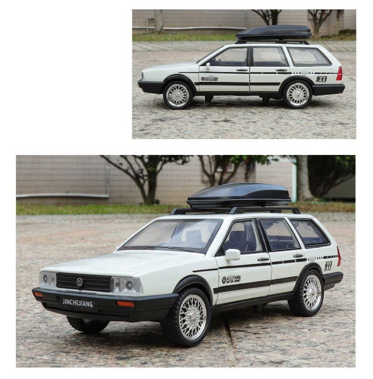 Diecast 1:32 VW SANTANA Wagon Alloy Car Model with Sound Light Children Boy Birthday Gift Toy Vehicles Miniature Voiture