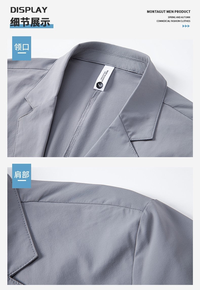 Sun Protection Clothing for Men, Casual Business Wear, Summer Light, Fashionable, Breathable, Sports and Outdoor Ice Silk Blazer