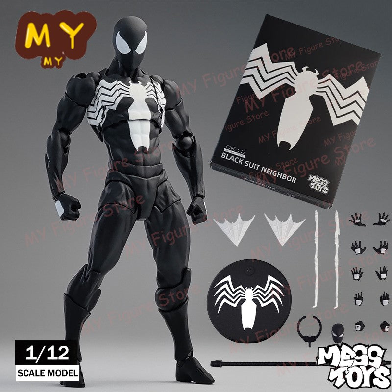 Mess Toys Boneco Homem-Aranha Terno Preto Vizinho Simbionte MessToys Boneco de Ação Vizinho Escarlate Brinquedo CT Toys Homem-Aranha Preto Vermelho